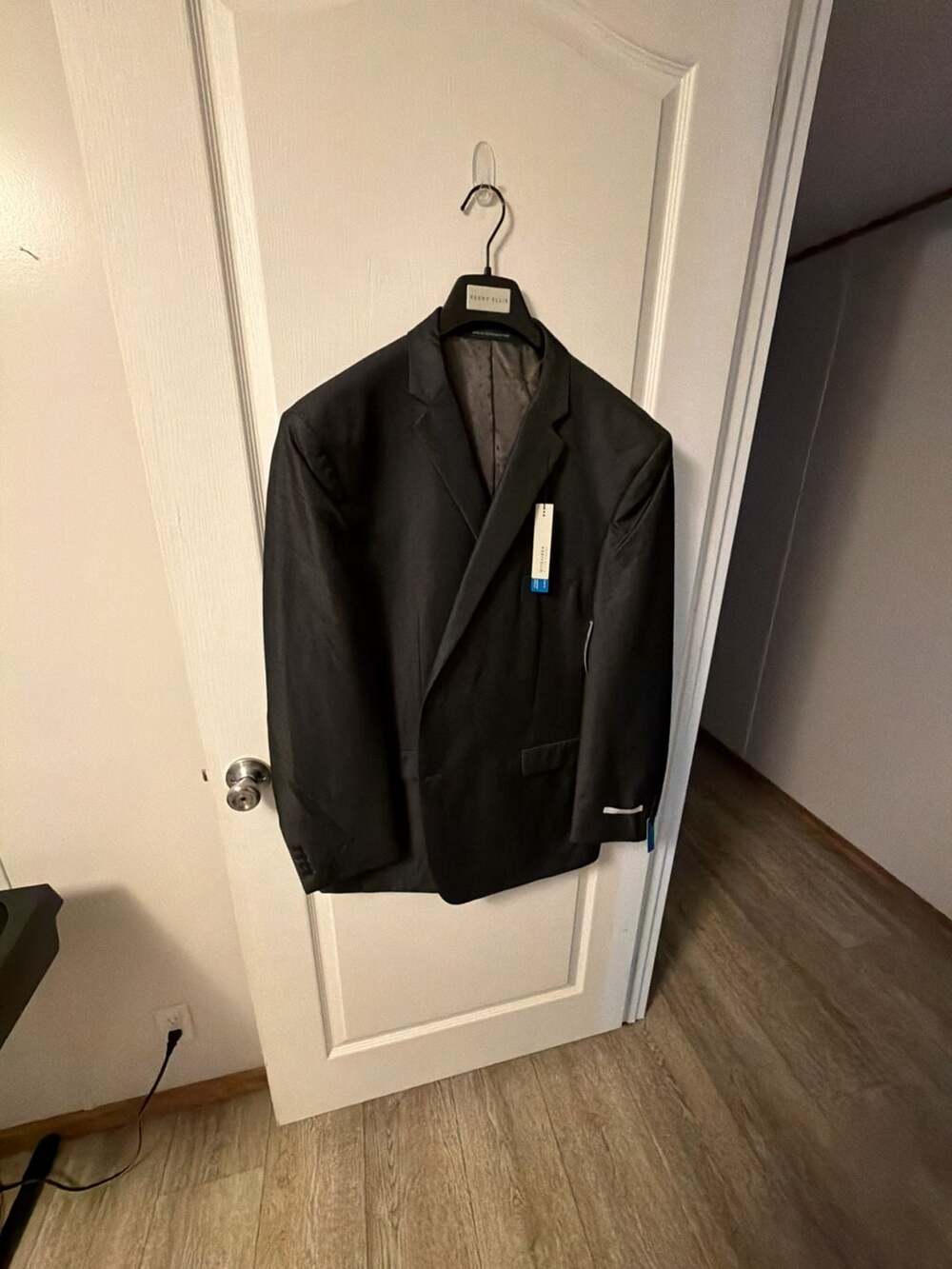 Perry Ellis Portfolio Men's Slim Fit Comfort Stretch Charcoal Twill Suit Jacket